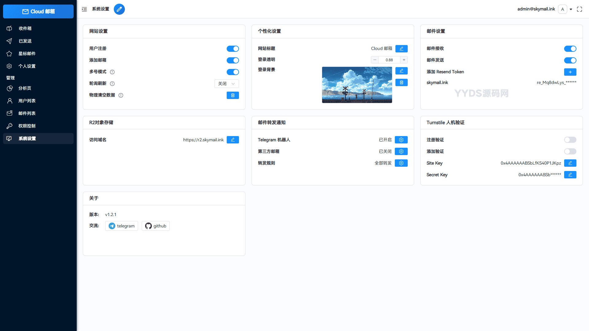 Email邮箱服务系统源码 支持邮件TG转发