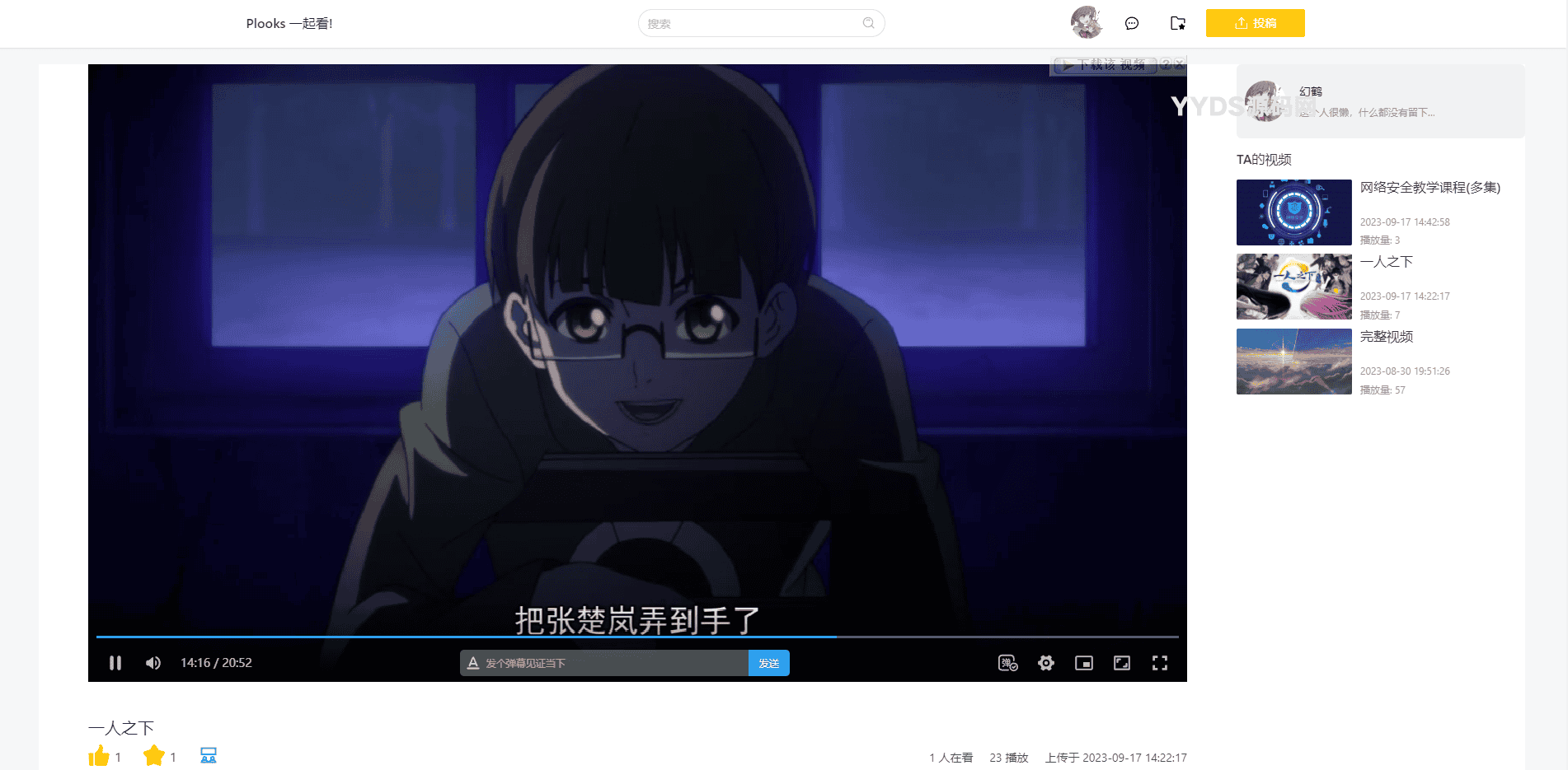 Plooks大型视频在线一起看网站源码
