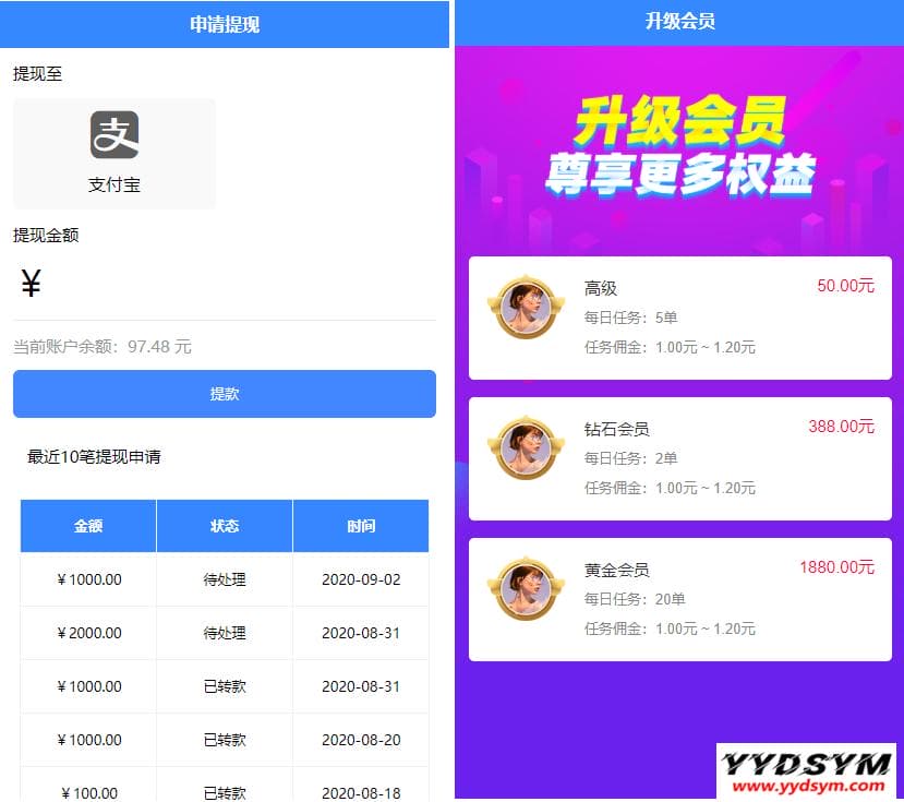 1659924812757065.jpg 全新蓝色UI点赞任务系统源码+后台模板【无加密+去后门】