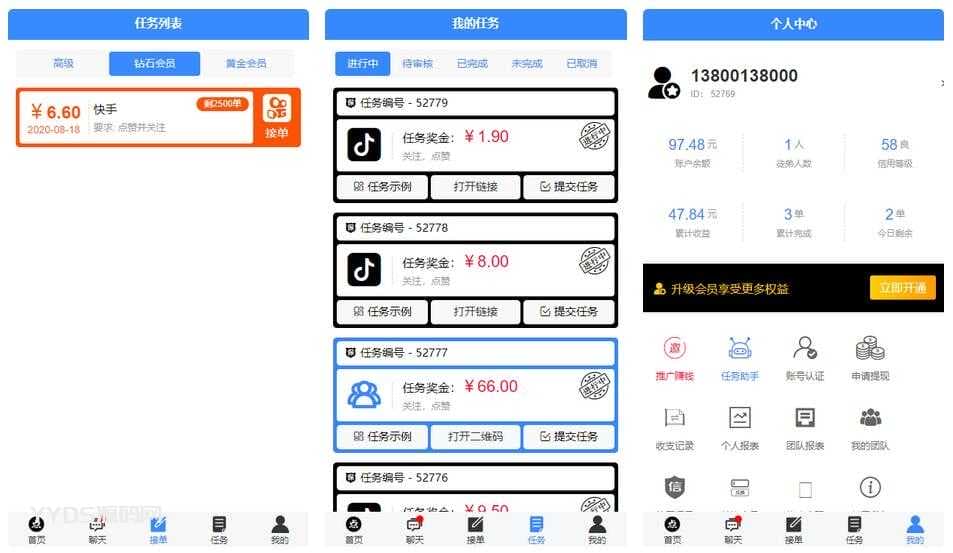 Thinkphp新版蓝色UI抖音快手点赞系统源码+完整后台