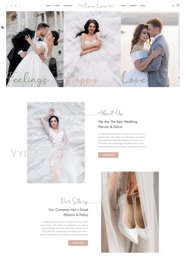 HTML5婚庆婚饰婚纱摄影服务网站模板