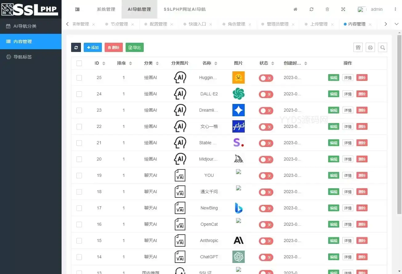 全新UI的AI网址导航系统源码 基于Thinkphp6框架