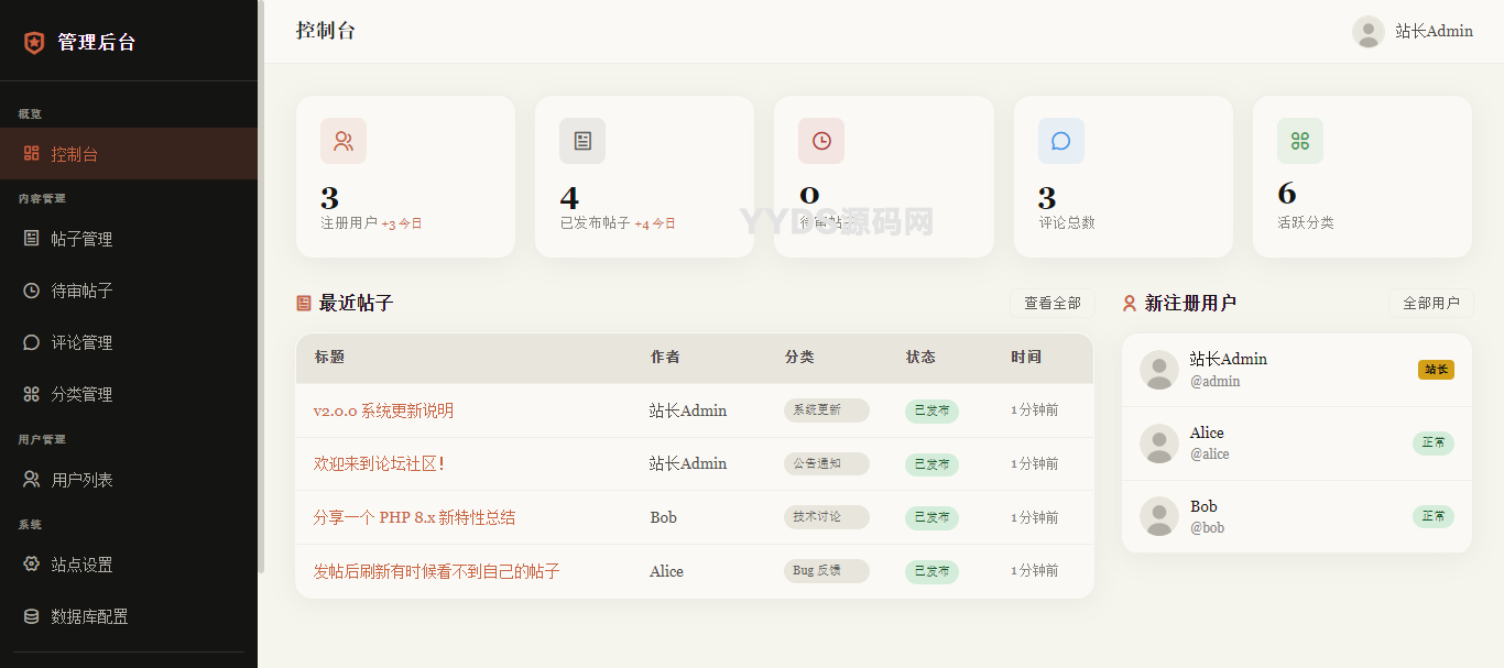 php简约论坛系统