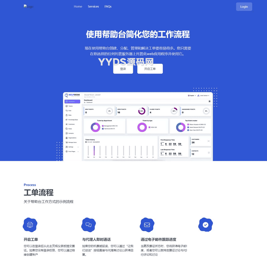 轻量工单知识库程序网站开心汉化源码