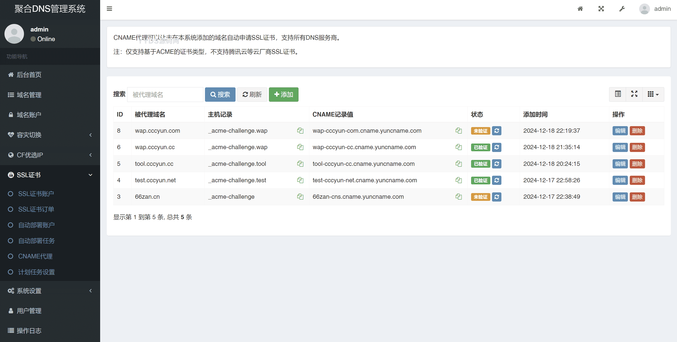 1735130911730910.png 彩虹聚合DNS管理系统源码V2.0.1,SSL证书自动申请与部署