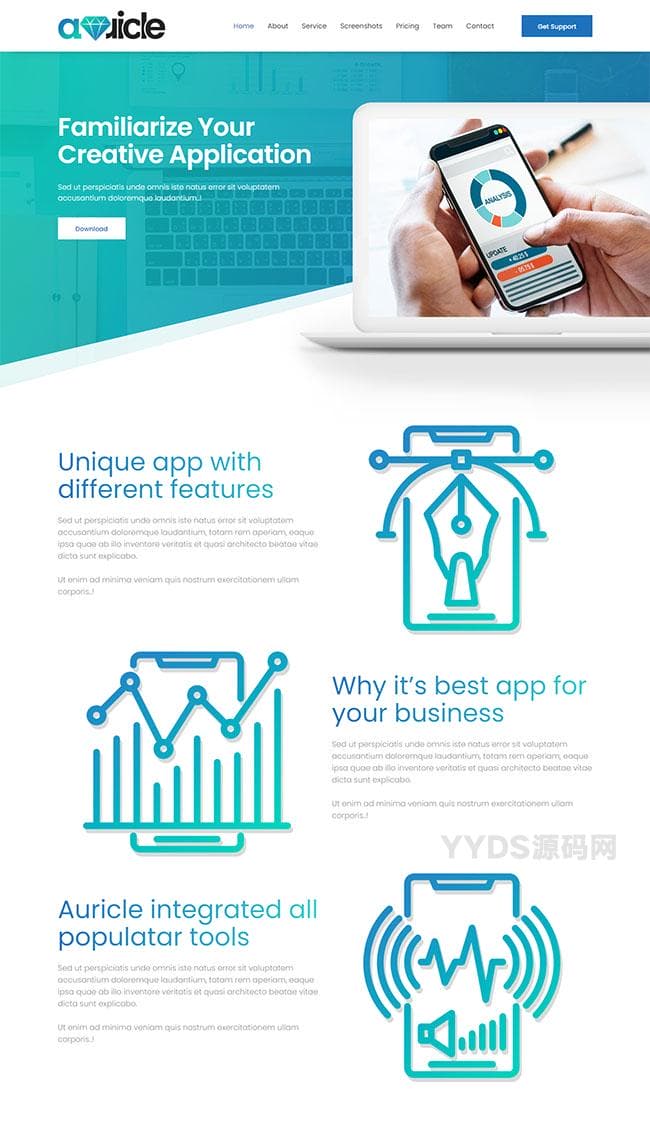 创意APP应用程序展示页面模板