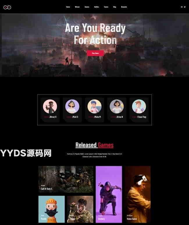 HTML5网络游戏手游公司网站模板