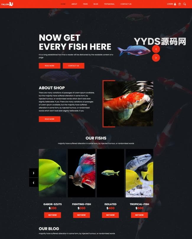 水族海洋馆HTML5网站模板