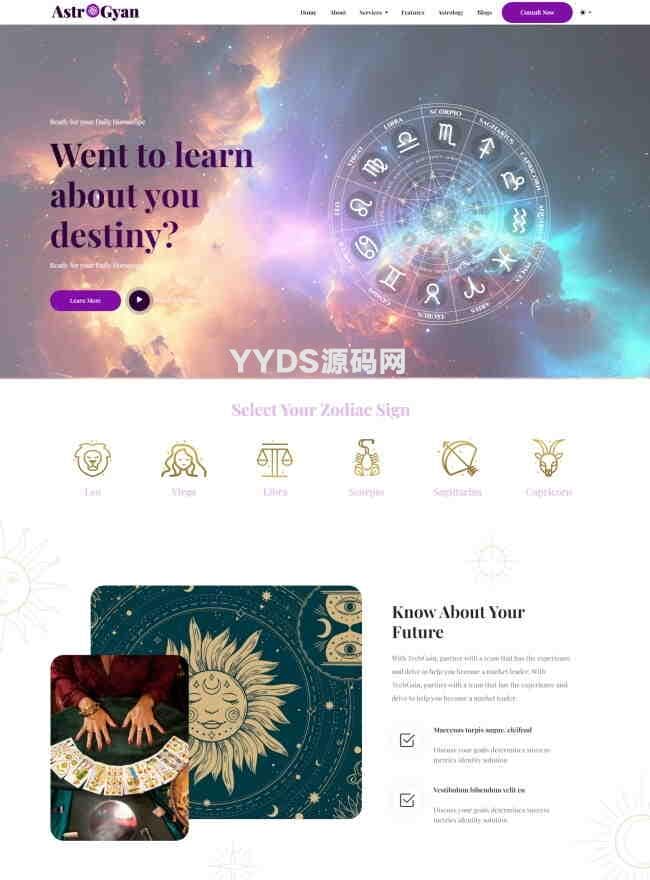 HTML5星座运势网站模板